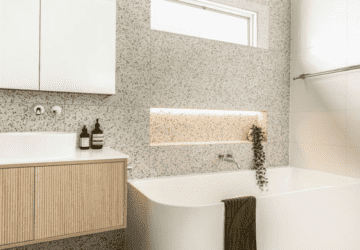 renovated bathroom terrazzo tiles