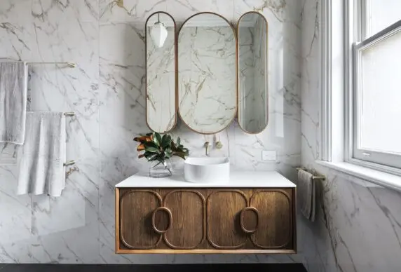 Luxurious Art-Deco Vanity and Mirrors