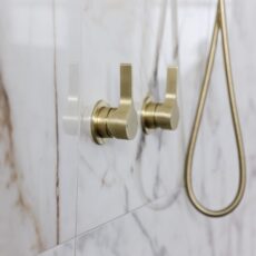Brilliant SA Renovations -Luxurious brushed platinum gold on the tapware and fixtures