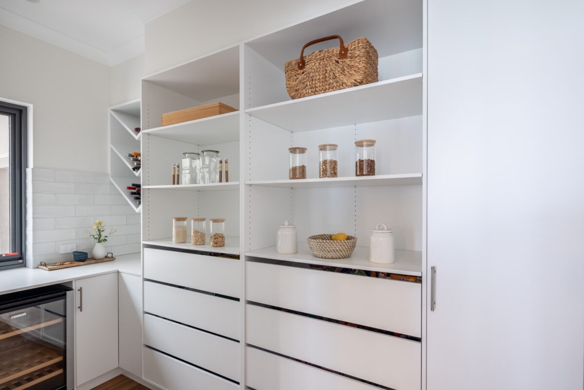 Contemporary classic walk-in pantry renovation in South Brighton