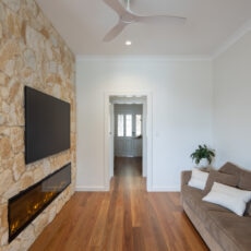 Contemporary classic fireplace living room 1930s home