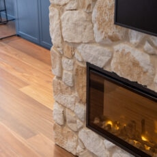 Contemporary classic fireplace living room 1930s home