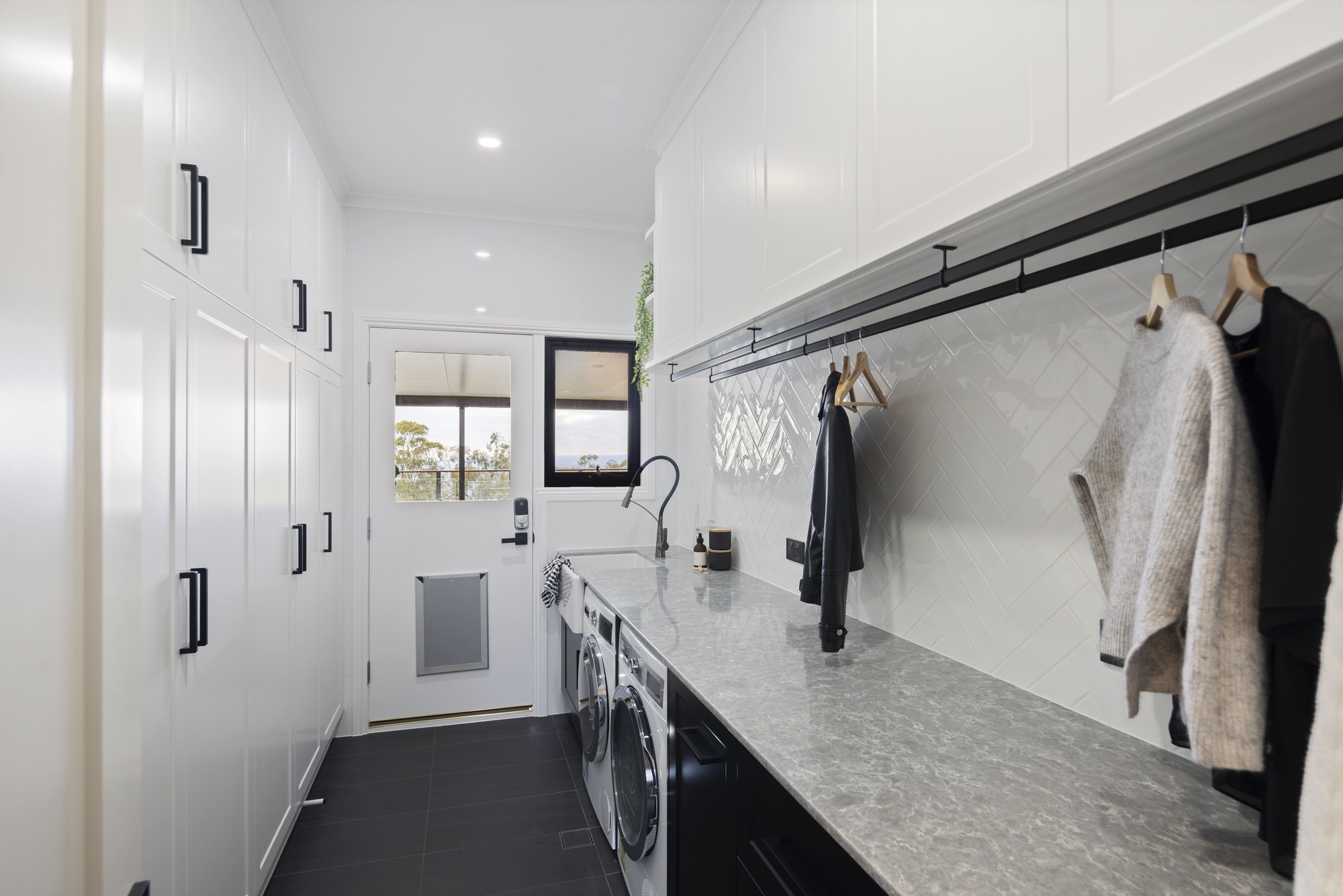Monochromatic Laundry Renovation