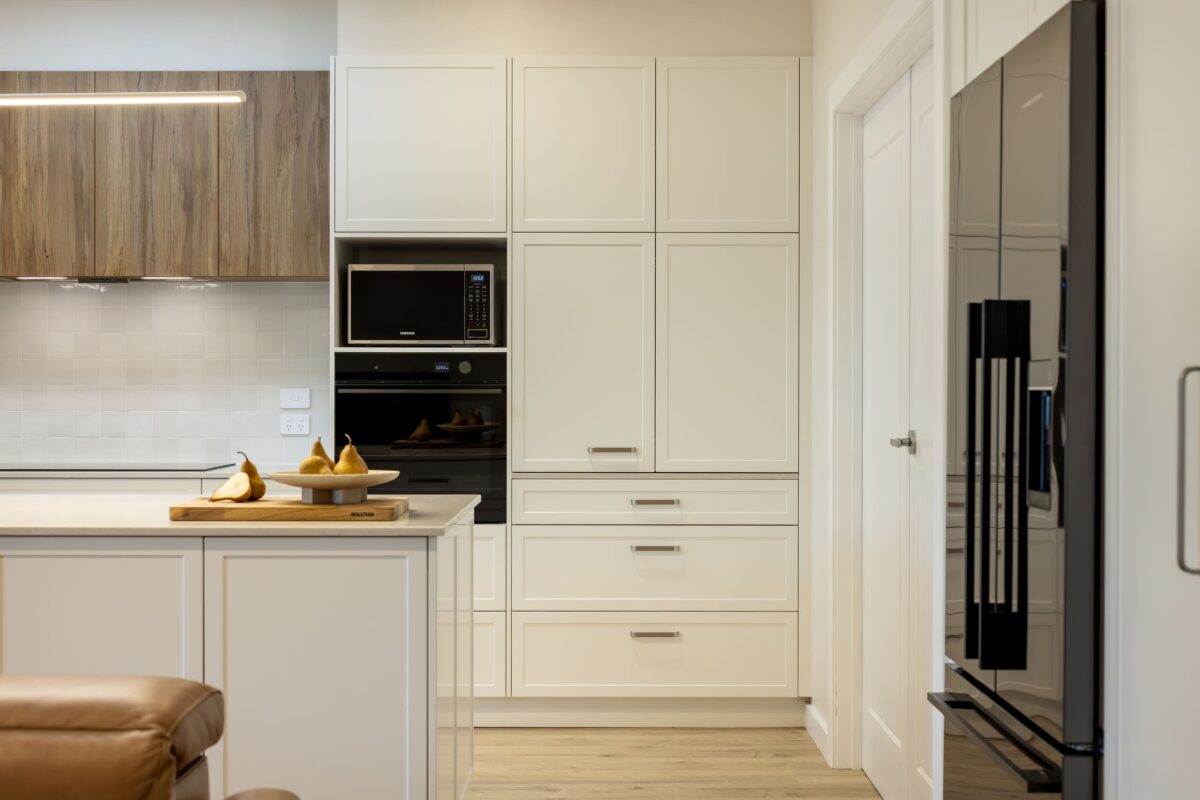 renovated kitchen with appliance garage
