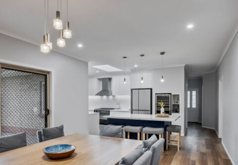 Renovated kitchen and living areas, open plan, modern appliances