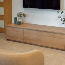 renovated living room, custom entertainment unit in Tasmanian Oak