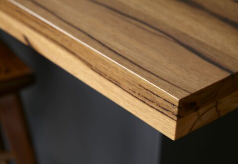 renovated kitchen, warm rustic and contemporary style, featuring Marri solid timber from Western Australia on benchtops.
